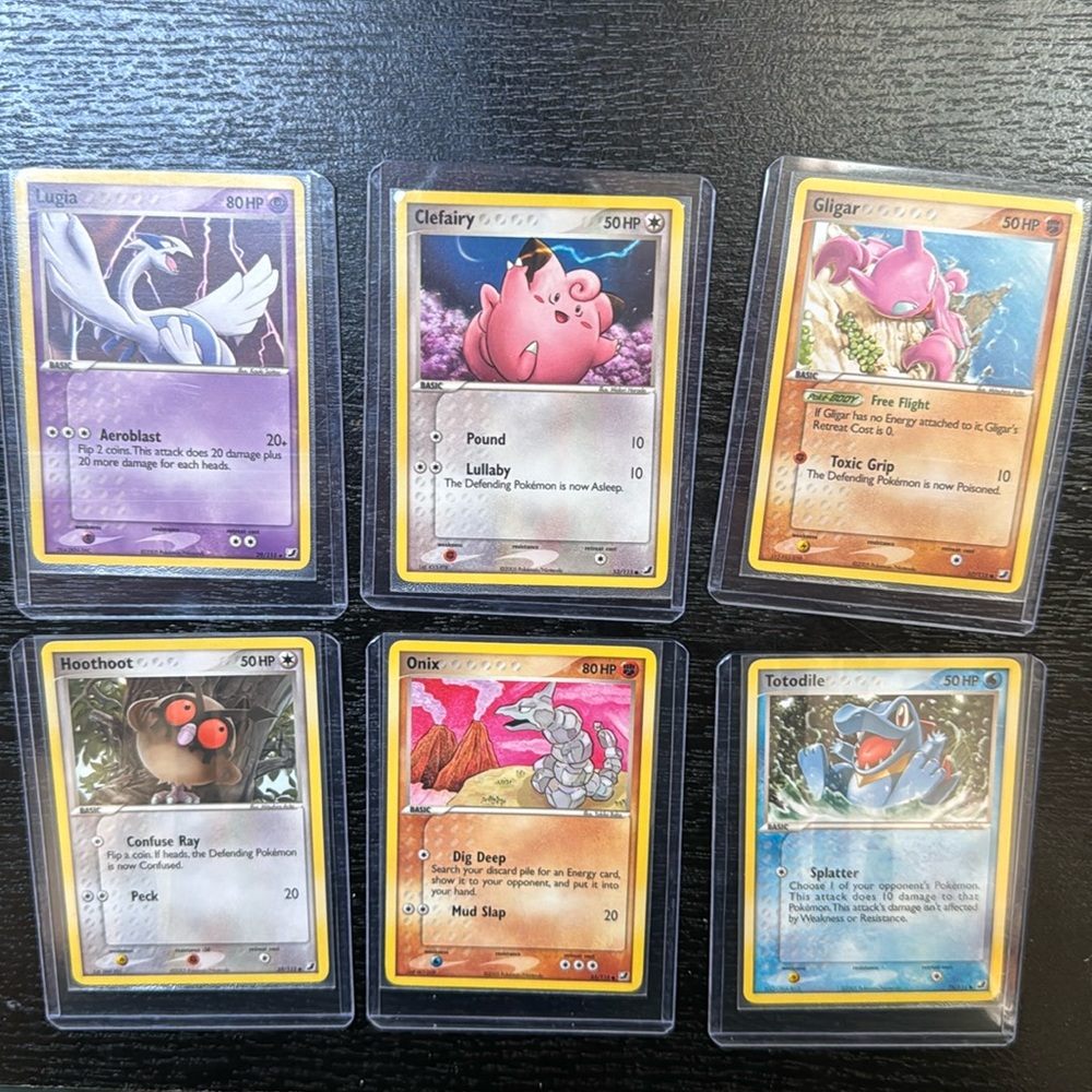 Pokemon EX Unseen Forces 6 Card- Sleeved with top loaders: Lugia, Clerfairy, etc
